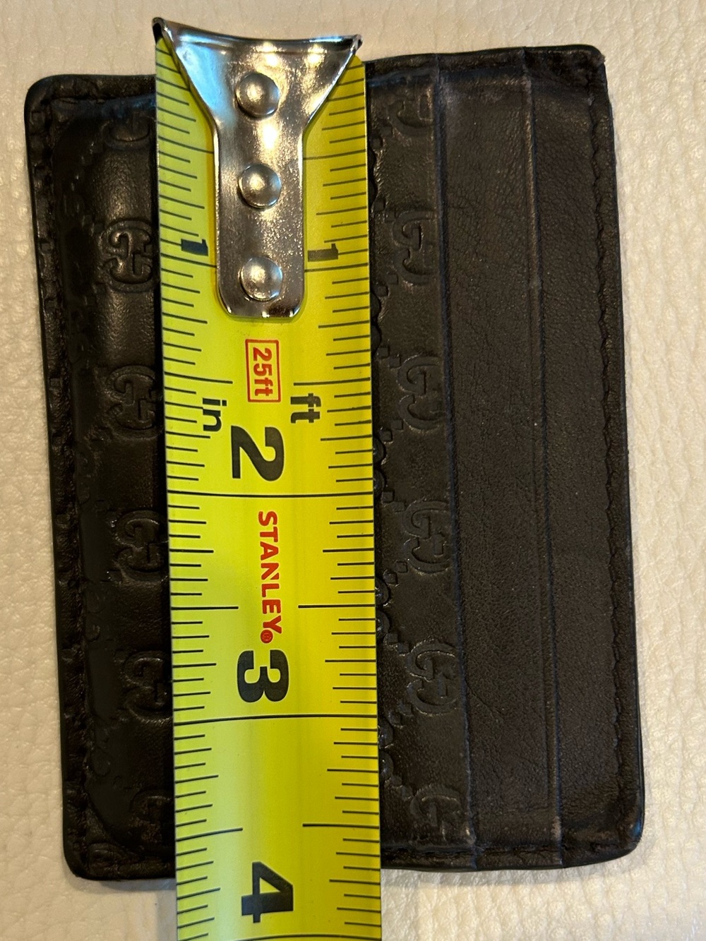 Gucci Brown Embossed GG Leather Card Holder - Picture 5 of 6